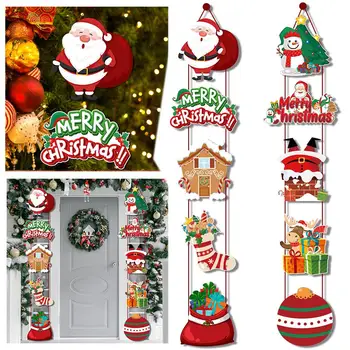 2023 Linksmų Kalėdų Dekoratyvinis Durų Kabo Santa Claus Sniego Briedžių Dvieilis Kalėdos Dekoro Namuose Kalėdos Papuošalai O5f1