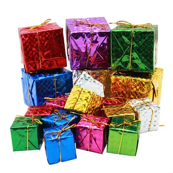 40 Vnt Dovana Boutique Kalėdų Dovanų Dėžutėje Pateikti Papuošalai Mini Suvynioti Dėžutės Miniatiūra Folija Ornamentais Dekoruoti Įvairių Spalvų