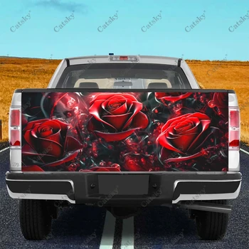 Gražus Mėlynos Rožės Žiedai Sunkvežimių Bagažinės Uždangalą Profesionalios Klasės Medžiagos, Universalus Tinka Visu Dydžiu Sunkvežimių Neperpučiamas