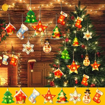 Kalėdų Dekoratyvinis Apšvietimas LED Žibintai, Sniego Vyras Snaigės Kalėdų Eglutė Dekoras Kūrybos Dovanos Kalėdų Atmosferą Išdėstymas