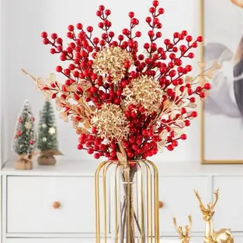 Dirbtinių Gėlių Dekoracija Gražus, Unikalus Dekoratyvinis Švenčių Elegantiškas Kalėdų Stalo Dekoravimas Žiemos Namų Dekoravimo Tendencijos