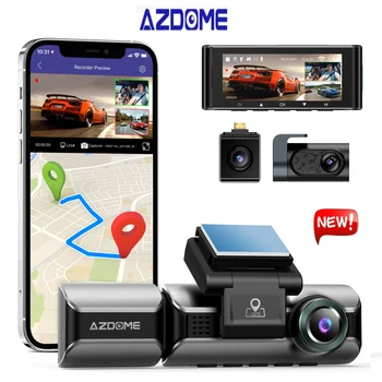 Atnaujinti M550 Pro AZDOME Automobilių DVRDash Cam 4K 5.8 Ghz WiFi, 3 Kameros, Priekinė/Rankinis/Galinė Kamera GPS Naktinio Matymo automobilių Stovėjimo aikštelė Stebėti