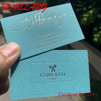Custom Užsakymą specialios tekstūros popieriaus kortelės dydžio vizitinę kortelę su sidabro Folija įspaustas skaičius aukštos kokybės medvilnės verslo phon