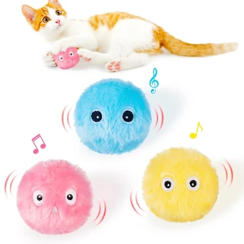 Smart Kačių Žaislai Interaktyvus Kamuolys Pliušinis Elektros Katžolių Mokymo Žaislas Kačiukas Touch Skambėjo Pet Produkto Girgždėti Žaislas Kamuolys