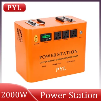 2000W Nešiojamų elektrinės Saulės Generat 2000Wh LiFePO4 Baterijos Energijos tiekimui, Kempingas, Žvejyba, RV UPS 3,000+ Ciklo