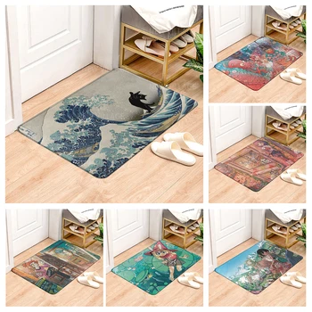 Namo įėjimo kilimas Namuose-Spalvinga gyvūnų słomianka Kambario Vonios kilimėlis Pėdų kilimėlis, vonios kambarys neslidus kilimėlis Virtuvė vandens absorbcija kilimėlis