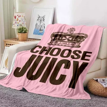 Juicy Couture antklodė karūna spausdinti lovatiesė minkšta ir patogi sofa-lova, antklodė, flanelė antklodė gimtadienio dovana iškylą