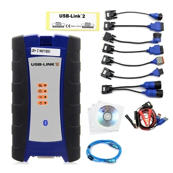 Nexiq-2 USB Link 2 125032 Sunkvežimių Sąsaja Diagnostika Su Programine įranga, Bluetooth, Mėlynos spalvos Plastiko Sunkiųjų Sunkvežimių Scanner Tool