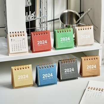 2024 Mini Kalendorių Minimalistinio Kalendorius Darbastalio Apdaila Studentų, Biuro Reikmenys, Planuojant Ir Organizuojant Dienos Tvarkaraštis