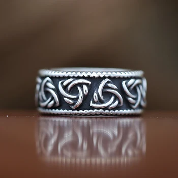 Mados Derliaus Viking Rune Žiedas Vyrams Unikalus Dviratininkas Nerūdijančio Plieno Keltų Mazgas Žiedas Šiaurės Amuletas Papuošalai, Dovanos
