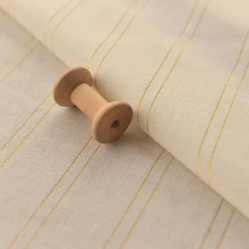 Kokybės medvilnės ir lino tissu Smėlinė aukso juostele kratinys drabužių Klostuotas sijonas, 