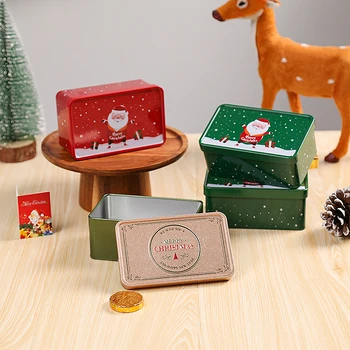 1Pc Kalėdų Aikštėje alavuotoji skarda Gali Saldainių Dėžutė Dovanų Saugojimo Dėžutę Sausainių Gali Metalų Gali Home Storage Box Kalėdų Saldainiai Dėžutėse Vaikų Dovanų