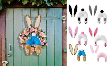 Mielas Easter Bunny Vainikas Priedą Komiksų Triušis Girliandą Priedą Velykų Vainikas Priedą Pavasario Vainiką Velykų Durų Vainikai