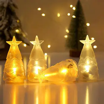 Kalėdų Eglutė Stalo Lempos 3D LED Kalėdų Eglutė Naktį Šviesos Baterry Valdomas Mažas Naktį Lempos Kalėdų stalo dekoravimas
