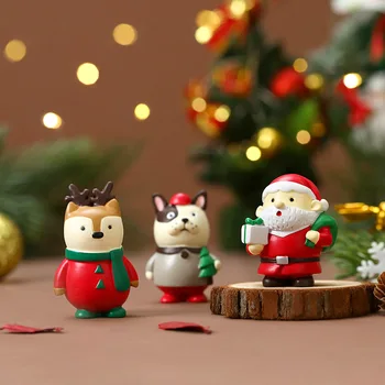 Mini Dervos Kalėdų Ornamentu Micro Kraštovaizdžio Santa Claus Sniego Corgi Šunų Miniatiūriniai Sodo Statulėlės, Namų Dekoro Festivalis Dovanos