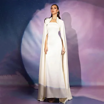 Stebėjimo Visas Rankovės Vakaro Suknelės Kulkšnies Ilgio Baltos spalvos Elegantiškas Šalis Suknelė Moterims 2023 Nemokamas Pristatymas