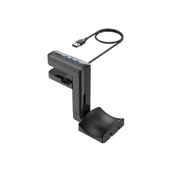 Ausinių Laikiklis Pasukamas Montuojamas PCHeadset Stendas Laikiklį su USB Hub Pagal Stalas Ausines Pakaba Kablys,B