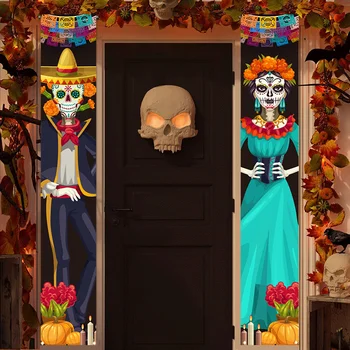 Meksikos Dieną Mirusiųjų Šalis, Veranda, Pasirašyti Helovinas Kabinti Durų Užuolaidos Reklama Picado Papel Meksikos Fiesta Pasirašyti Šalies Apdaila