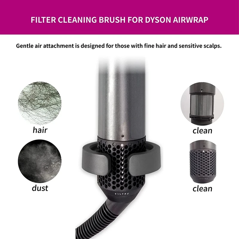 2vnt Filtras Clean Šepetėlių Tvirtinimo, Valymo Šepetys Dyson Airwrap Styler HS01 HS05 4