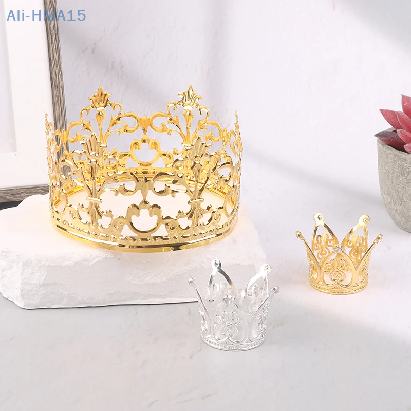 Crown Pyragas Apdaila Princesė Topper Pearl Tiara Vaikų Plaukų Papuošalai, Vestuvių Gimtadienio Pyragas Apdaila 4