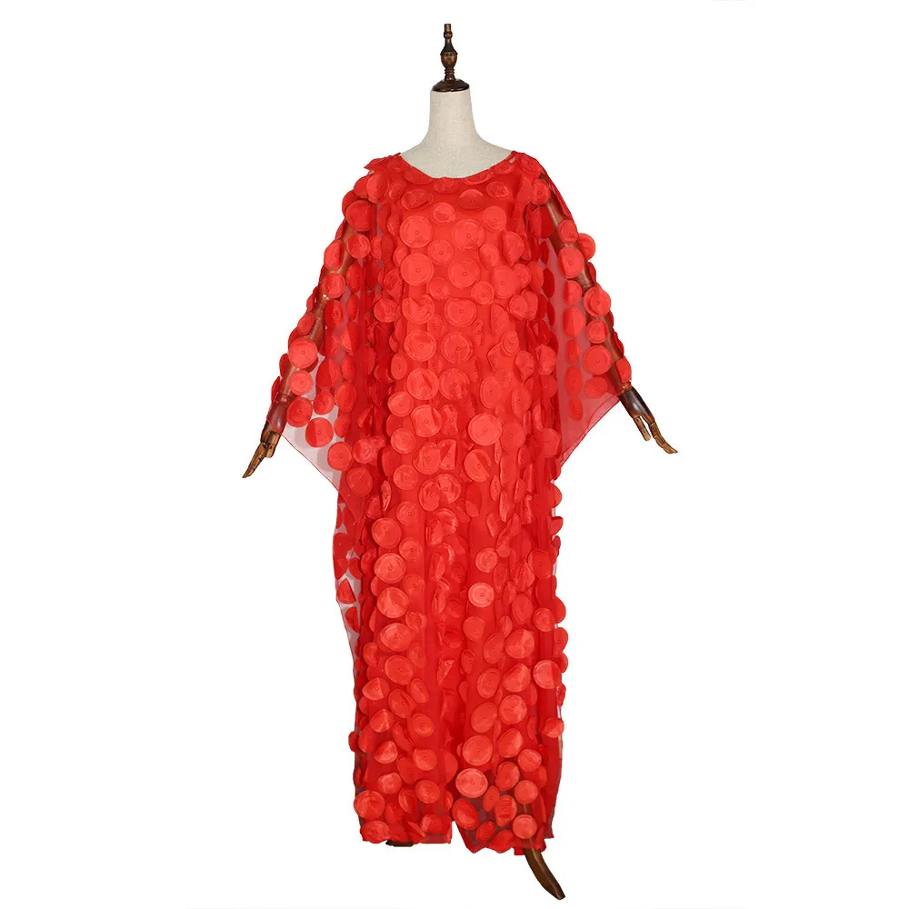 Moterų Afrikos Suknelė Pardavimo trimatis Išsiuvinėti Apvalios Apykaklės Šikšnosparnių Rankovėmis Prarasti Didelio Dydžio Drabužius, Liemenė 105# 3