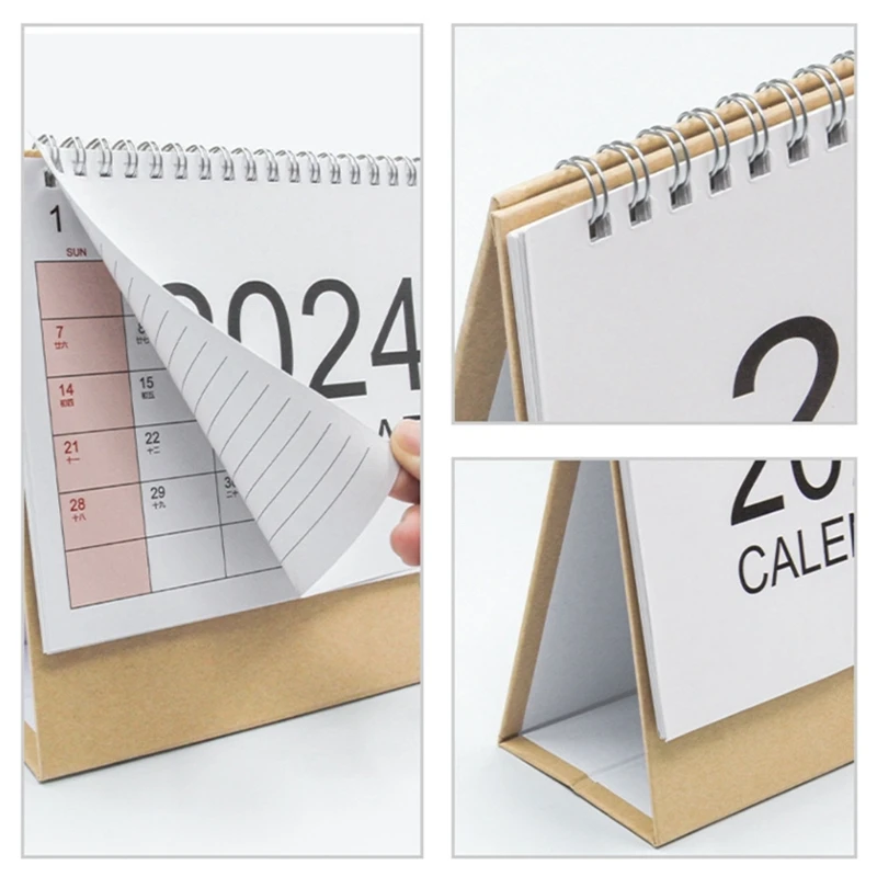 Nešiojamų 2024 Mini Stalinis Kalendorius, skirtas Studijų Aplinkos ir Laiko Valdymo Y3ND 4